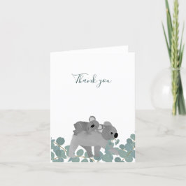 Tarjeta De Agradecimiento Koala Bear Baby Shower Gracias