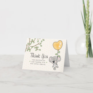 Tarjeta De Agradecimiento Koala Eucalyptus Baby Shower Gracias