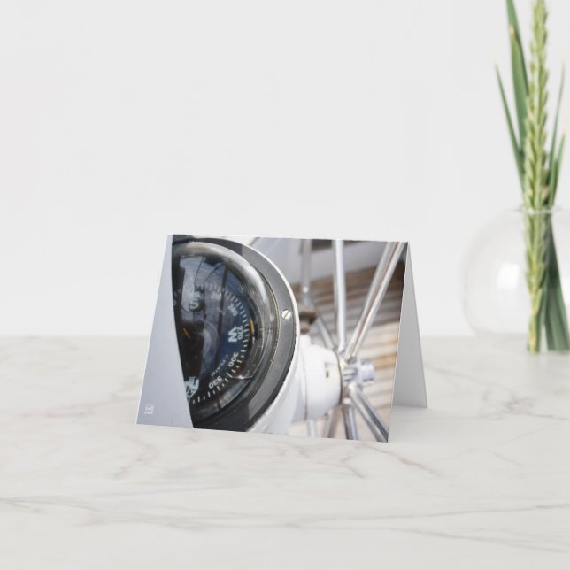 Tarjeta De Agradecimiento Kompas dat de richting geeft aan een avontuur.  (Anverso)