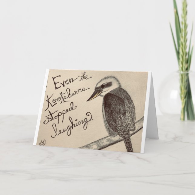 Tarjeta De Agradecimiento Kookaburra dejó de reír y consiguió una buena tarj (Anverso)