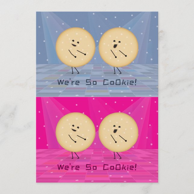 Tarjeta De Agradecimiento Kooky Cookies Cuttable Valentine Cards Pink, Denim (Anverso)