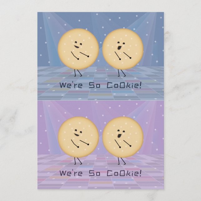 Tarjeta De Agradecimiento Kooky Cookies Cuttable Valentine Cards Purple Blue (Anverso)