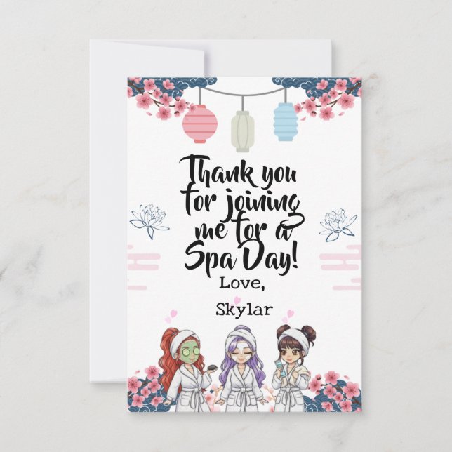Tarjeta De Agradecimiento KPOP Spa Day Flat Thank You Card (Anverso)