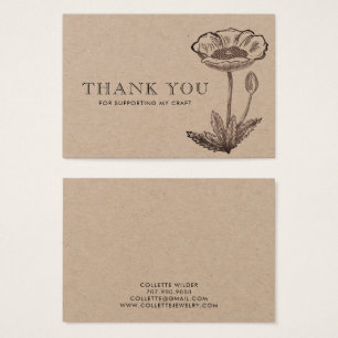 Tarjeta de agradecimiento Kraft Floral Insert Jewe