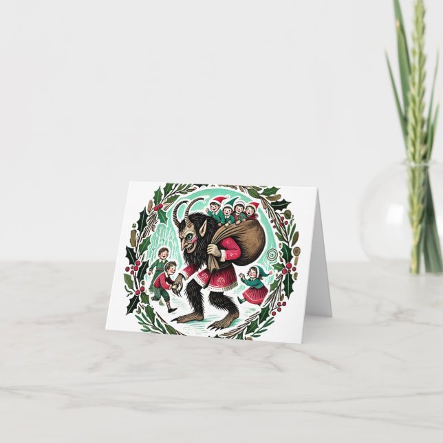 Tarjeta De Agradecimiento Krampus Navidad (Anverso)