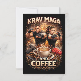 Tarjeta De Agradecimiento Krav Maga y Café