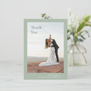 Tarjeta De Agradecimiento Kristin Sage Green Boda moderno