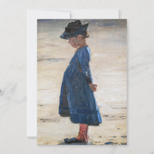 Tarjeta De Agradecimiento Kroyer - Niña de pie en la playa de Skagen