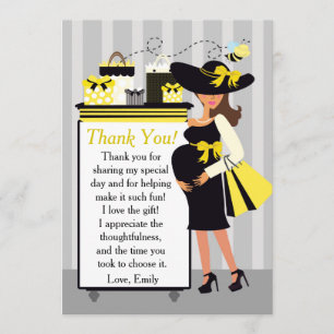 Tarjeta De Agradecimiento La abeja Baby Shower le agradece cardar a la mujer