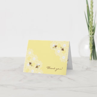 Tarjeta De Agradecimiento La abeja de la miel le agradece amarillo