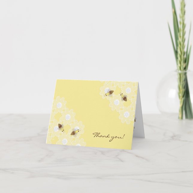 Tarjeta De Agradecimiento La abeja de la miel le agradece amarillo (Anverso)