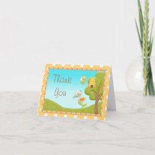 Tarjeta De Agradecimiento La abeja le agradece cardar