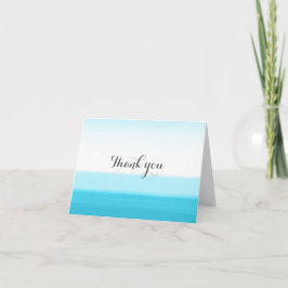 Tarjeta De Agradecimiento La acuarela azul brillante moderna le agradece
