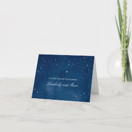 Tarjeta De Agradecimiento La acuarela azul de Star | Boda Gracias