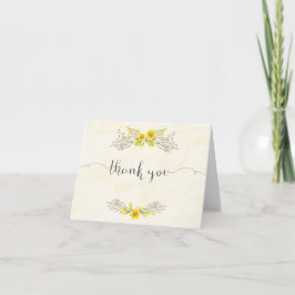 Tarjeta De Agradecimiento La acuarela de las flores del amarillo le agradece