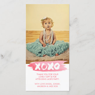 Tarjeta De Agradecimiento La acuarela de XOXO besa abrazos le agradece