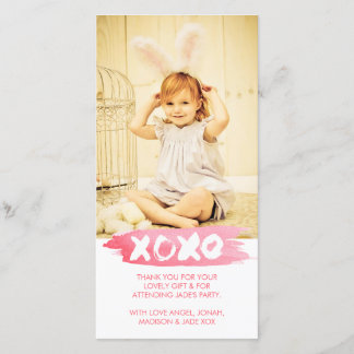 Tarjeta De Agradecimiento La acuarela de XOXO besa abrazos le agradece