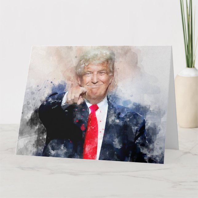 Tarjeta De Agradecimiento La acuarela del retrato de Donald Trump (Anverso)