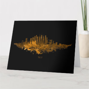 Tarjeta De Agradecimiento La acuarela del Skyline de la ciudad de Nueva York