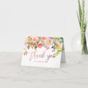 Tarjeta De Agradecimiento La acuarela/la foto florales de PixDezines le