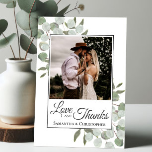 Tarjeta De Agradecimiento La acuarela rusa Eucalyptus Amor y Gracias Boda
