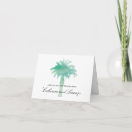 Tarjeta De Agradecimiento La acuarela serena el | de la palmera le agradece