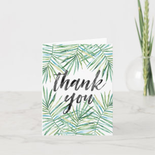 Tarjeta De Agradecimiento La acuarela tropical de las hojas le agradece