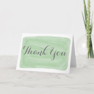 Tarjeta De Agradecimiento La acuarela verde le agradece cardar