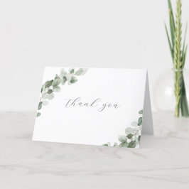 Tarjeta De Agradecimiento La acuarela verde salva a la Boda moderna