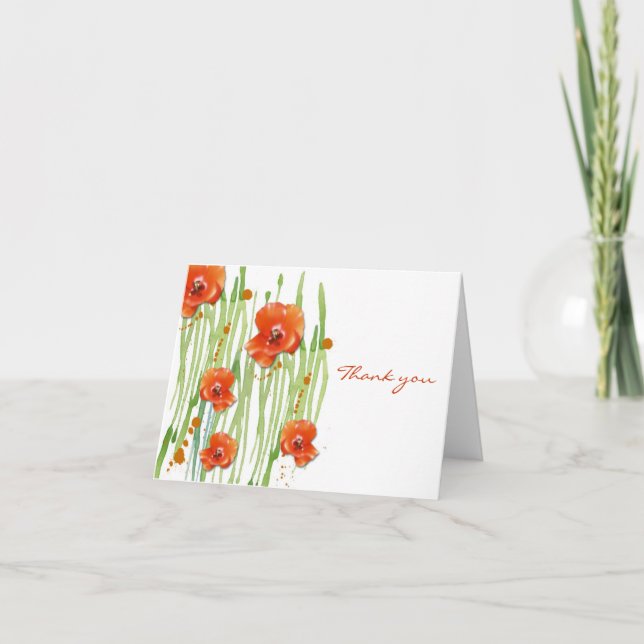 Tarjeta De Agradecimiento La amapola le agradece cardar (Anverso)