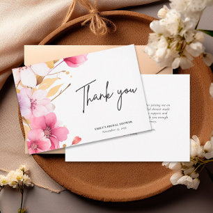 Tarjeta De Agradecimiento La amor está en flor Novia Ducha