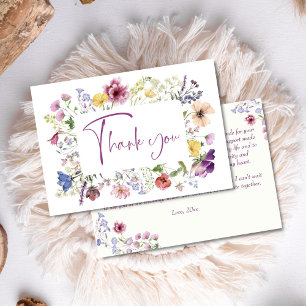 Tarjeta De Agradecimiento La amor está floreciendo ducha de novia boho flor 