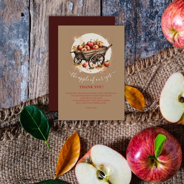 Tarjeta De Agradecimiento La Apple De Nuestro Baby Shower Ojo (Subido por el creador)