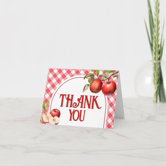 Tarjeta De Agradecimiento La Apple de nuestro ojo Baby Shower (Anverso)