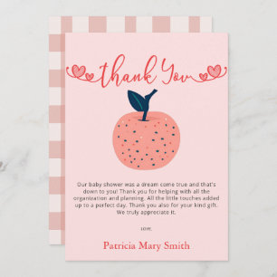 Tarjeta De Agradecimiento La Apple de nuestro Ojo cae en Baby Shower