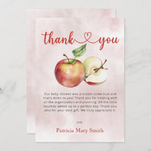 Tarjeta De Agradecimiento La Apple de nuestro Ojo cae en Baby Shower