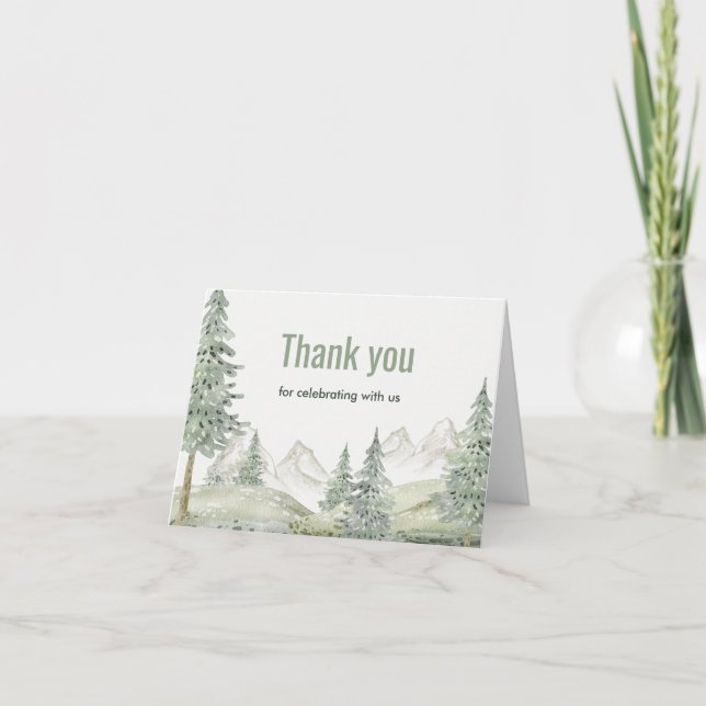 Tarjeta De Agradecimiento La aventura del bosque comienza con la ducha de be (Anverso)