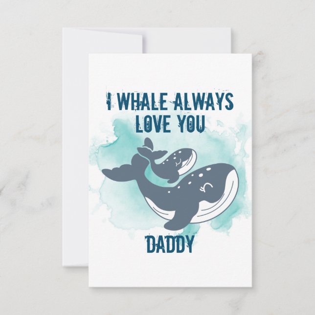 Tarjeta De Agradecimiento La ballena siempre te ama Personalizable (Anverso)