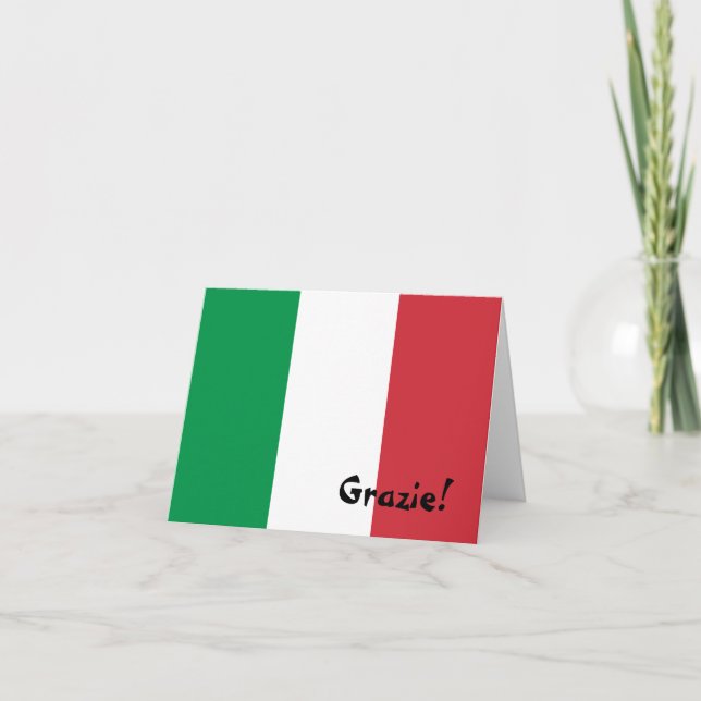 Tarjeta De Agradecimiento La bandera italiana le agradece (Anverso)