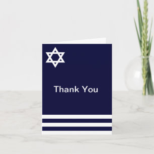 Tarjeta De Agradecimiento La barra azul compensada Mitzvah le agradece