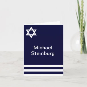 Tarjeta De Agradecimiento La barra azul compensada Mitzvah personalizado le