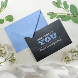 Tarjeta De Agradecimiento La barra azul Mitzvah de la pizarra le agradece