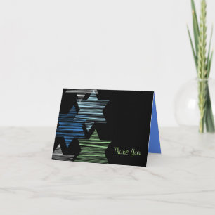 Tarjeta De Agradecimiento La barra Mitzvah del palo de las ESTRELLAS