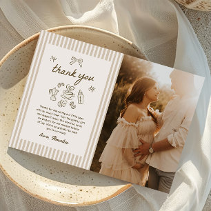 Tarjeta De Agradecimiento La bebé café está en camino Foto de shower de bebé