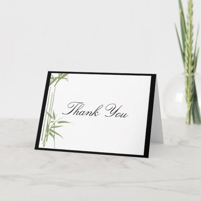 Tarjeta De Agradecimiento La belleza de bambú le agradece cardar (Anverso)