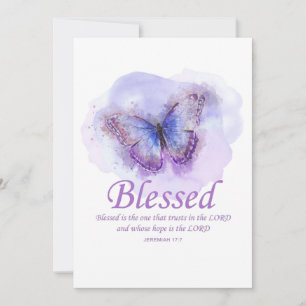 Tarjeta De Agradecimiento La Biblia Cristiana Femenina Verse Butterfly:Bendi