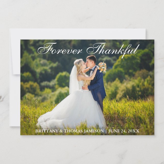 Tarjeta De Agradecimiento La boda agradecida le agradece para siempre (Anverso)