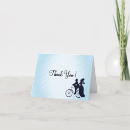 Tarjeta De Agradecimiento La boda azul de la bicicleta le agradece interior