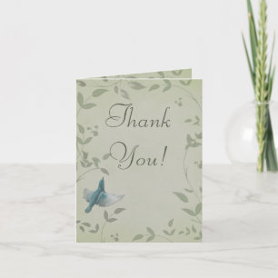Tarjeta De Agradecimiento La boda azul hermosa del pájaro le agradece cardar