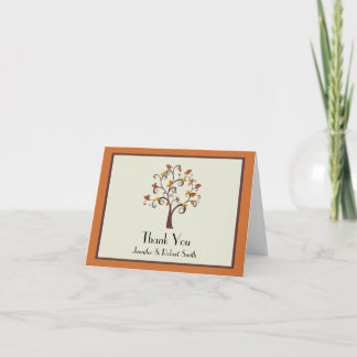 Tarjeta De Agradecimiento La boda caprichosa del árbol de la caída le
